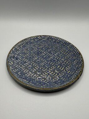 Studio Art Blue Pottery Small Trinket Plate